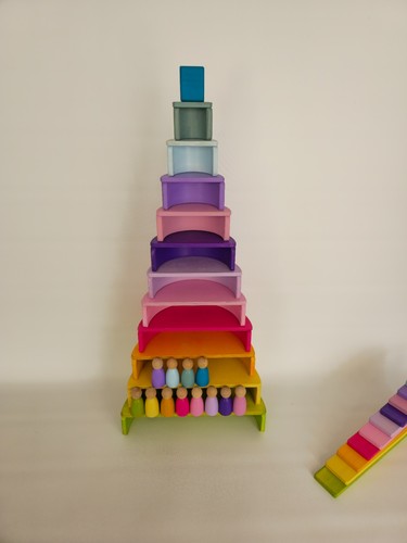 Wooden pastel rainbow stacker - pastel,